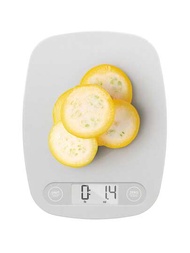 灰色食品秤/咖啡秤/廚房秤/電子秤/數字秤。顯示屏顯示克、盎司、毫升和磅的重量。它非常適合烹飪、烘焙和廚房,是必備的烹飪工具,無需電池。