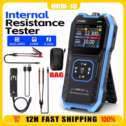 FNIRSI HRM-10 Automotive Tester, 18650 High Precision, AC Lithium Lead Acid Battery Voltage Internal