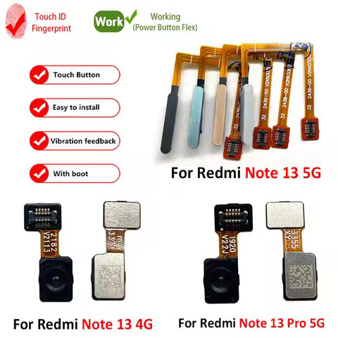 NEW For Xiaomi Redmi 13C Note 13 4G 13 Pro 5G ID Home Button Fingerprint Menu Return Key Recognition