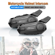 2Pcs Motorcycle Intercom E1 V5.0 Bluetooth Helmet Headset for 2 Riders Handsfree Anti-Interference