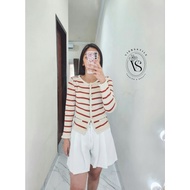 New️Coryn stripe knit cardigan/fine striped knit outerwear/im sole lovely runner kdrama outfit inspi