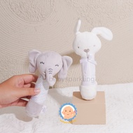 RATTLE STICK BUNNY ELEPHANT | Baby teether rattle stick toy | Baby hand toys | Rattle Stick Teether