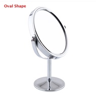 Cosmetic Makeup Oval Cosmetic Double-Sided Normal Magnifying Stand Mirror.