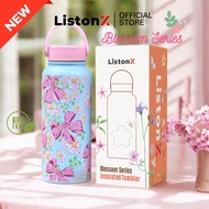 ListonX 1000ML Floral Elegance Tumbler – Premium SUS304 Stainless Steel, 10 Chic Flower Designs, Hot