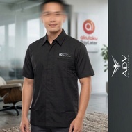 KEMEJA Akulaku Paylater Shirt Akulaku Paylater Uniform Black Short Sleeve Men