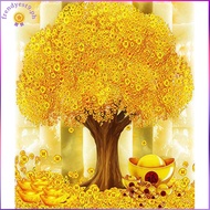 #C Resin Rhinestone Diamond Painting Money Tree Pattern Full Round Drill 5D Pict