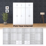 ⚡2.2 RM109 OFF⚡SKL Furniture MIX & MATCH 5X8FT 2/4/6/10 DOORS WARDROBE WITH TOP almari baju/kabinet 