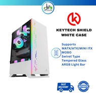 KEYTECH SHIELD PC SYSTEM UNIT CASE (WHITE)