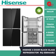 HISENSE 4 DOOR BLACK GLASS REFRIGERATOR RQ-556N4ABU