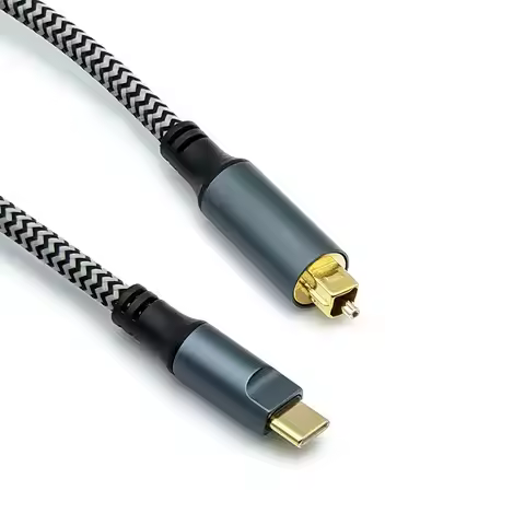 Braided USB C to Optical Audio Cable 3Ft USB C to Toslink Optical Cable with Gold-Plated Connector f