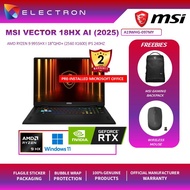 MSI Vector A18 HX A9WHG-097 18" QHD+ Gaming Laptop(Ryzen 9 9955HX,32GB,2TB SSD,RTX 5070Ti 12GB,W11P)
