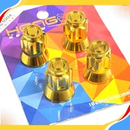 HENG CNC Cylinder Head Nut Set (4PCS) – Gold/White for Yamaha Mio Sporty, Soulty, RS125, Wave125
