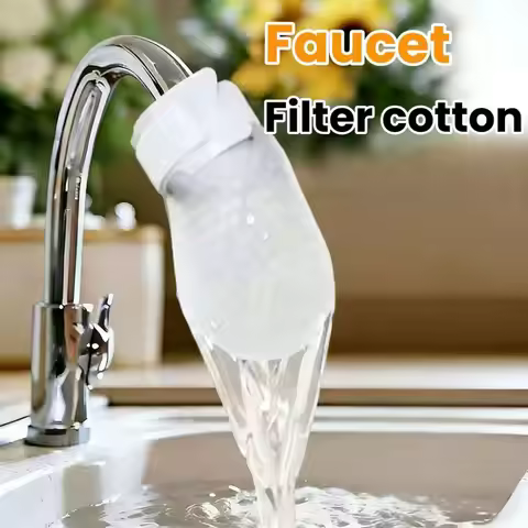 10/50Pcs Universal Faucet Filter Cotton Anti-splash with T-strap Faucet Filter Thickened Tap Water F