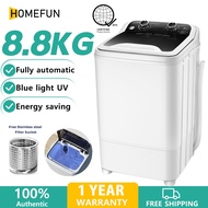 HOMEFUN Fully Automatic Mini Washing Machine With Dryer Mesin Basuh Washer Mesin Basuh Auto Mini den