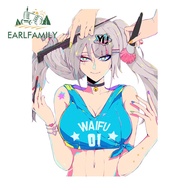 EARLFAMILY 13cm x 9.8cm Gyaru YUchan Estella Kirameki Car Sticker Cartoon Waifu Fanart Decal JDM Hel