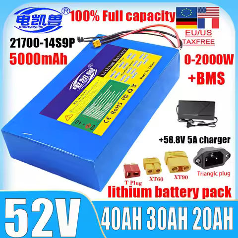 New 52V High-rate battery cell power for electric tools DIY lithium-ion battery pack 40Ah 30Ah 20Ah