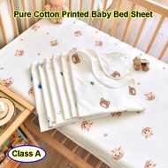 เปลพิมพ์ลายการ์ตูนผ้าปูที่นอนพอดีผ้าฝ้ายบริสุทธิ์ผ้าคลุมที่นอนเตียงเด็กทารกนุ่มระบายอากาศ