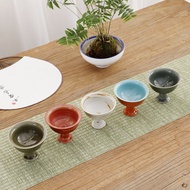 Simple Imitation Song Gao Foot Tea Cup Goblet Ceramic Glaze Master Cup Crackle Glaze Tea Cup Goblet 