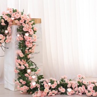 Simulation Rattan Plastic Rose Vine Decoration Fake Flower Wedding Air Conditioning Pipe Winding Blo