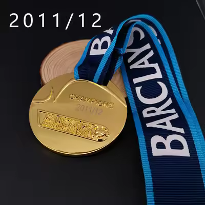 old style 2011-2012 Season for man city Champions Medal The 11/12 Season Champions Medal Repl Fans c