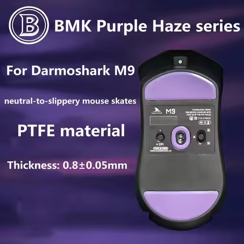 1 Set PTFE Anti-Collapse Arc-Edged Mouse Skate For Darmoshark M9 Similar To Obsidian Air Purple Haze