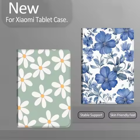 Artistic Flower Pattern Tablet Case For Xiaomi Redmi Mi Pad 4 5 6 7 8 K SE Mini Pro Plus Max 10.1 11