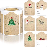 🛒ZZ300Paste/Roll Christmas Sticker Kraft Paper Handwritten Gift Box Packaging Decoration Adhesive Sticker Festival Stick