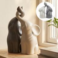 Patung Gajah QINJIEJIE, Hadiah Penuh Kasih untuk Pasangan, Ulang Tahun Gajah, Patung Gajah Seramik M