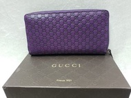 全新Gucci紫色皮長銀包