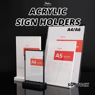 {SG} A4 A6 Acrylic Sign Holders Menu Display Stand Table Brand Plastic Table Card Transparent Deskto