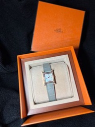 配貨低價 25mm H Heure Hermes Watch 灰色 手錶 金扣 鑽錶 玫瑰金 鱷魚皮