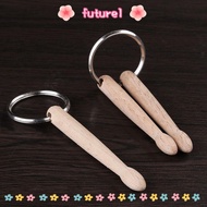 FUTUREE Drumsticks Keychain, Mini Wood Drum Sticks Key Ring, Gift Metal Drumstick Grommets