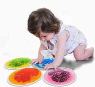Art3d 4PCS Round Sensory Floor Tiles for Kids, Toddlers and Children, Colorful Liquid Sensory Activity Mat for Active Play and Decorative