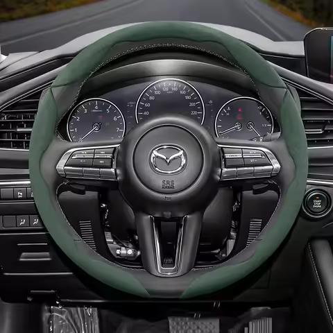 For Mazda Suede Snap-on Steering Wheel Cover Fit 6 Gg Gh 3 Bk 2008 2 Cx 5 Cx5 Cx90 Mx5 Cx 30 2020 Nd