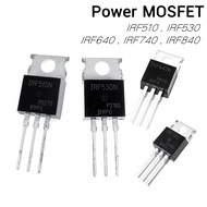(1ตัว) IRF510 IRF520 IRF530 IRF540 IRF630N IRF640 IRF710 IRF730 IRF740 IRF830 IRF840 Power MOSFET TO-220 มอสเฟต 3 ขา N-Channel MOSFET Transistor