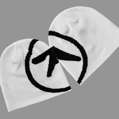 Women Knit Hat Winter Beanie Kpop Y2k Accessories Hip Hop Aphex Twin Graphic Streetwear Spring Vinta