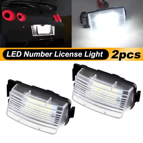 2pcs LED Licence Number Plate Light For Nissan 370Z R35 GTR Cube Tiida For Infiniti V36 OEM#:26510CD