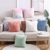 Oyzoce Fluffy Fur Throw Pillow Case Solid Color Sofa Pillow Covers Bolster Pillow Case One Side Plush Cushion Cover with Zipper 30x50/40x40cm Home Decoration