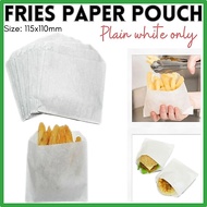Plain Fries Paper Pouch 100pcs for Fries Onion Rings Cookies