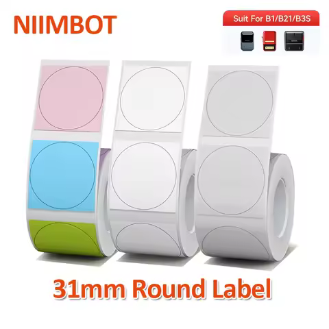 Niimbot Round 31mm Sticker Labels Thermal Sticker Self-adhesive Waterproof Label Paper For B1/B21/B2