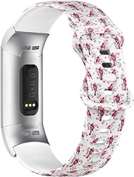 Compatible with Fitbit Charge 4 / Fitbit Charge 3/3 SE Soft Silicone Watch Band (Christmas Birds Cardinales Leaves) Soft Sports Strap Bracelet Wristband for Women Men