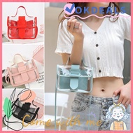 OKDEALS Messager Bag Small PVC Transparent Jelly Candy Color Clutches