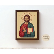 Byzantine Style Jesus Christ Icon: Catholic Christian Art Printing