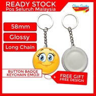 BUTTON BADGE KEYCHAIN EMOJI COMEL