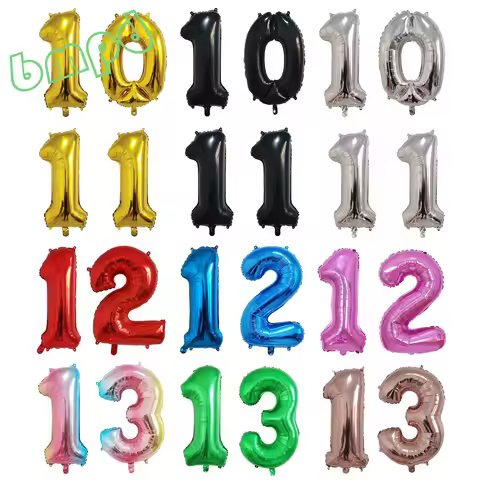 2 Piece 32 Inch Rose Gold Pink Helium Foil Number Balloon 10 11 12 13 14 15 Happy Birthday Party Dec
