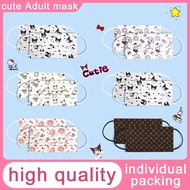 50Pcs 3PLY disposable mask &amp; face mask for Adult Fashion Masks Sanrio face mask Adult Mixed Color Earloop Design Adult Masks