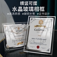 [Transparent Acrylic Photo Frame] Table/Wall-Mounted Certificate Frame A4 Certificate Frame Business