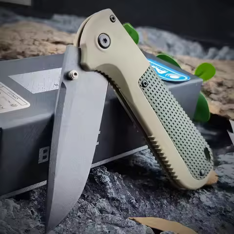 BM 430 Redoubt Folding Knife CPM-D2 Graphite Black Plain Blade Grivory Handles 430BK Camping Tool Cl
