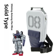 Orange Leather Version MS Gundam 08MS Small Team Crossbody Backpack Shield Shape Single Shoulder Bag