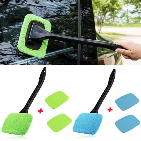 Auto Cleaning Wash Tool with Long Handle Car Window Cleaner Washing Kit Windshield Wiper Microfiber